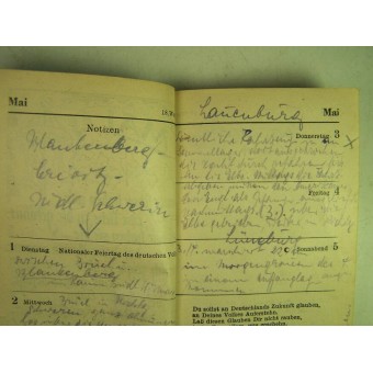 Diary-Calendar issued in 1945 year by Divisional Stuff of V Armee Korps. Espenlaub militaria