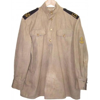 M 43 gymnasterka jacket, still in good condition for naval infantry of Baltic fleet. Espenlaub militaria