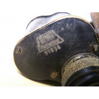 SS Totenkopf Binocular with leather case. Espenlaub militaria