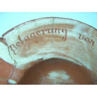 German ceramic ash-tray souvenir from Wolchow front. Espenlaub militaria