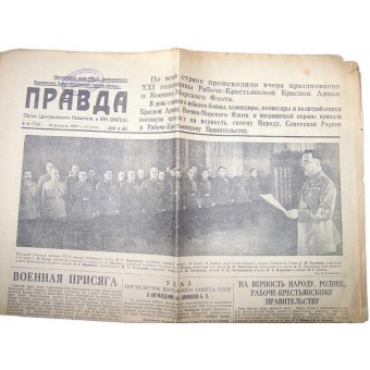 Pravda-USSR  newspaper from 24 February 1939. Day after Red Army Day. Espenlaub militaria