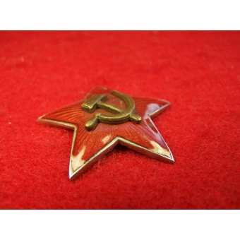 Soviet Russian M 35 star cockade with separate hammer and sickle, nice light orange enamel. Espenlaub militaria