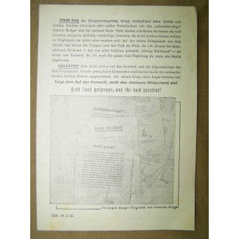 Soviet Leaflet for German troops. Kurland Pocket!. Espenlaub militaria