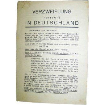Soviet Leaflet for German troops Verzweiflung herrscht in Deutschland. Espenlaub militaria