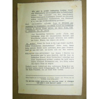 Soviet Leaflet for German troops Verzweiflung herrscht in Deutschland. Espenlaub militaria