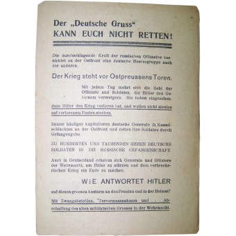 Soviet Leaflet for Germans Kann Euch nicht retten. Espenlaub militaria