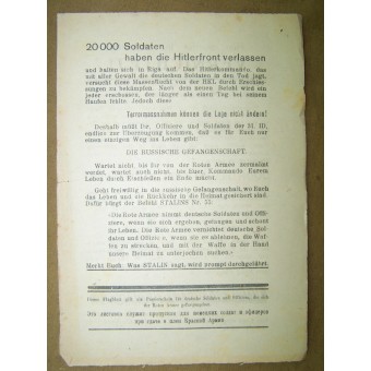 Soviet Leaflet for Wehrmacht soldiers from 31 Inf Div. Espenlaub militaria