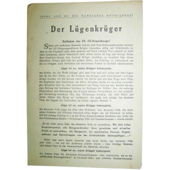 Soviet Leaflet for Germans -Der Luegenkrueger. Kurland. Espenlaub militaria