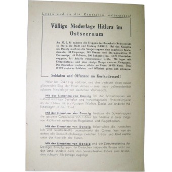 ww2 Leaflet for German troops.1945 year Kurland Pocket!. Espenlaub militaria