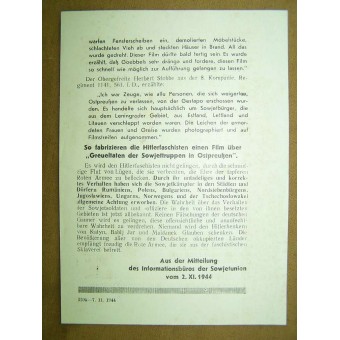 WW2 Soviet Leaflet for Germans- Schauermarchen der Hitlerfaschisten uber angebliche Greueltaten der Sowietunion. Espenlaub militaria