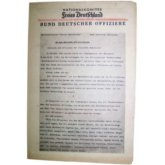 WW2 Soviet leaflet for German troops Bund Deutscher Offiziere. Espenlaub militaria