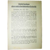 WW2 Soviet leaflet for German troops in Kurland Kessel- Unternehmt den entscheidenden Schritt