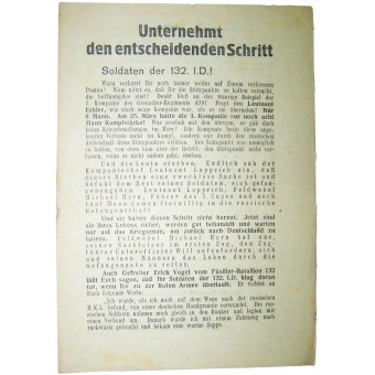 WW2 Soviet leaflet for German troops in Kurland Kessel- Unternehmt den entscheidenden Schritt. Espenlaub militaria
