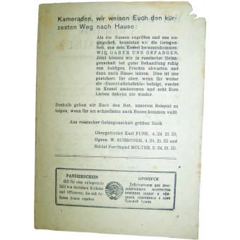 WW2 Soviet Leaflet for Wehrmacht 21 Inf Div. Espenlaub militaria