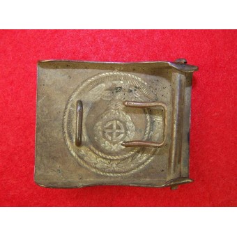 3rd Reich SA der NSDAP brass buckle with horizontal Sonnenrad swastika. Espenlaub militaria