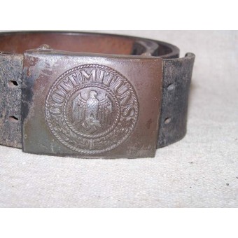 Wehrmacht leather belt with steel buckle. Espenlaub militaria