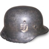 M35 single decal SS helmet, battlefield found in the swamp near Narva