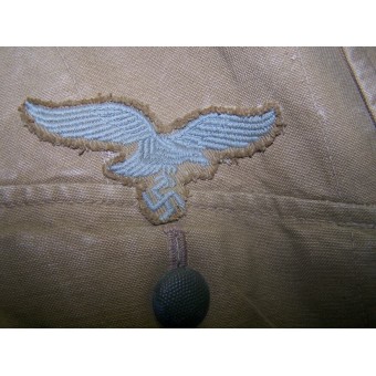 DAK Luftwaffe light canvas, combat worn jacket. Espenlaub militaria