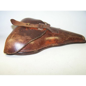 Police P08 brown leather holster, dated 1929. Espenlaub militaria