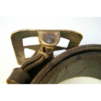 Soviet belt, with brass trench art buckle. Espenlaub militaria