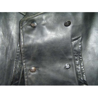 WW2 soviet russian leather coat for NCOs of armored crew. Espenlaub militaria
