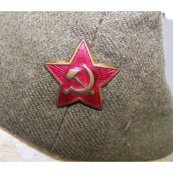 Wool sidecap pilotka with red star. Espenlaub militaria
