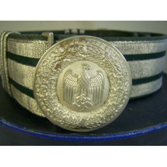 Heeres officers brocade belt with aluminum buckle and storage box.. Espenlaub militaria