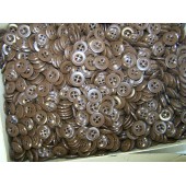 Botones de plástico marrón claro, 14 mm